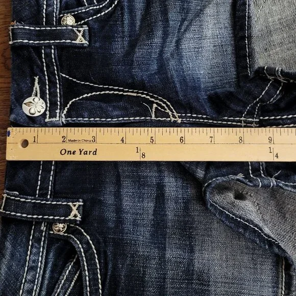 Rock Revival SASHA H32 Shorts Women's Size 29 Bling Pocket Flaps Thick Stitch - Picture 14 of 15